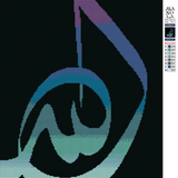 Decorative Arabic calligraphy character on a black background